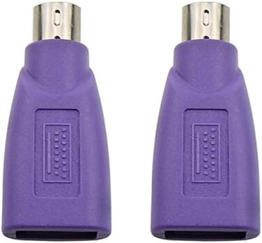 ZZHXSM USB to PS2 Adapter 2PCS Purple USB Female to PS/2 Male Converter Changer Adapter for Mouse Keyboard and Bar Code Scanner, USB Keyboard to PS/2 Adapter