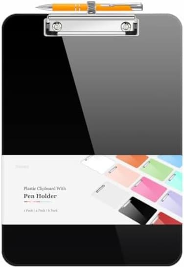 لوحات كتابة Sooez مع حامل أقلام، لوحات كتابة بلاستيكية بمشبك منخفض الارتفاع، لوحات كتابة معلقة للتمريض، لوحات كتابة للمدربين، حامل مستندات للكتابة السلسة للمكتب والمدرسة، مقاس الرسائل