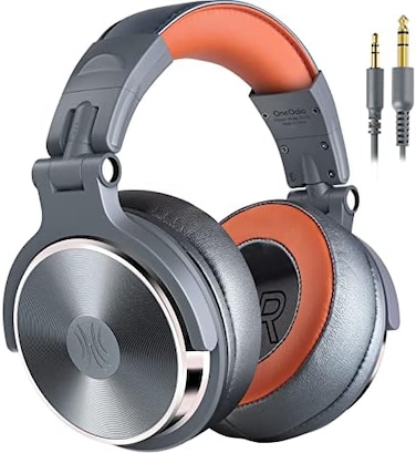 OneOdio Hi-Res Over Ear Headphones for Studio Monitoring and Mixing, Professional Adapter-Free DJ Recording Wired Headsets with Protein Leather Earcups, 50mm Driver (Pro-50 Metallic Blue