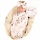 Galabloomer Newborn Receiving Blanket Headband Set Flower Print Baby Swaddle Receiving Blankets (Vintage