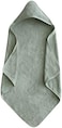 Mushie Organic Cotton Hooded Bath Towel for BabiesToddlers - Soft, Absorbent Towel for Cosy Cuddles After Bath Time, Gentle on Sensitive SkinMoss