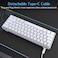 DIERYA 60% Mechanical Keyboard, DK61se Wired Gaming Keyboard with Blue Switches, LED Backlit Ultra-Compact 61 Keys Mini Office Keyboard for Windows Laptop PC Gamer Typist（White