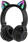YUSONIC Cat Ear Bluetooth Headphones,Toddlers Kids Wireless Headphones for Boys Girls Amazon Fire Tablet/Laptop/Pad/School (Black