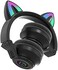 YUSONIC Cat Ear Bluetooth Headphones,Toddlers Kids Wireless Headphones for Boys Girls Amazon Fire Tablet/Laptop/Pad/School (Black