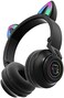 YUSONIC Cat Ear Bluetooth Headphones,Toddlers Kids Wireless Headphones for Boys Girls Amazon Fire Tablet/Laptop/Pad/School (Black