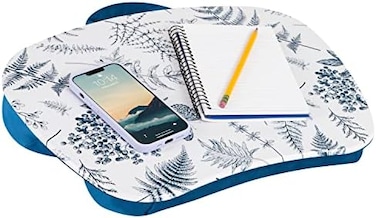 LAPGEAR MyStyle Portable Lap Desk with Cushion - Blue Garden - Fits up to 15.6 Inch Laptops - Style No. 45302