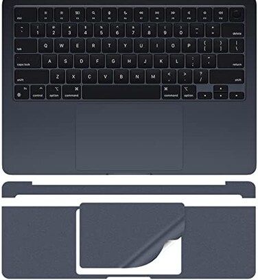 CaseBuy Full Body Palm Rest Protector(3 in 1for 2025-2022 MacBook Air M2 M3 M4 13.6" A2681 A3113 A3240 Anti-Scratch Keyboard Protective Skin Cover for M2 M3 M4 MacBook Air 13.6" -Midnight