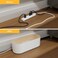 D-Line Cable Management Box, Power Strip Holder, Floor Outlet Hiders, Desk Cord Organizer, Cover TV Wires, Wire Storage, Extension Hider, Office Concealer for Cords - Small, Wood-Effect Lid