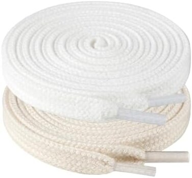 Handshop 100% Cotton Flat Shoelaces 5/16" - 4 Colors in 40"-63" Shoe Laces