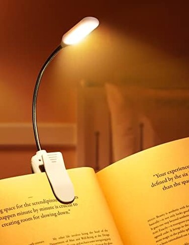 Monotremp Book Lights for Reading at Night in Bed, 80 Hours Runtime Rechargeable Reading Lights for Books in Bed, 3 Brightness Levels &times; 3 Color Temperatures, 1.3 oz Lightweight