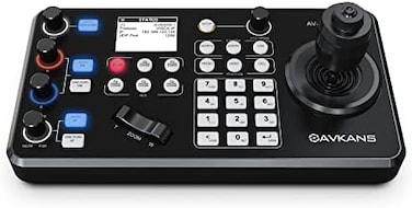 AVKANS Super PTZ Camera Joystick Controller, NDI Camera Controller Keyboard with 4D Joystick for Live Streaming, Onvif Visca Over IP RS422 RS485 RS232 Pelco-D/P Support&hellip;