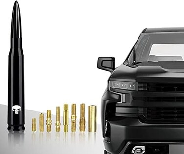 Miytsya Car Truck Bullet Antenna for GM Chevy Silverado 1500 2500 3500 HD Avalanche GMC Sierra 1500 2500 3500 Denali Heavy Duty Pickup Trucks Accessories (Black
