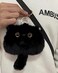 HUIJUFU Cat Plush Coin Purse Keychain Ladies Cute Animal Kawaii Car Keychain Plush Ornament Birthday Gift