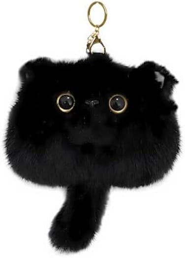 HUIJUFU Cat Plush Coin Purse Keychain Ladies Cute Animal Kawaii Car Keychain Plush Ornament Birthday Gift