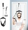 Fanwer Upgraded Neck Stretcher Cervical Neck Traction Device, Double Ratchet Neck Tension Relief Portable Over The Door Device, for Neck Pain Relief, Vertebrae Disk Herniation,Black