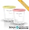 Ninja Creami Deluxe Pints 2 Pack, Compatible with NC500 Series Creami Deluxe Ice Cream Makers, Genuine Ninja Pint, BPA-FreeDishwasher Safe, Color Lids, 1 Pint Each, Clear/Coral/Yellow, XSKPNTLD2​