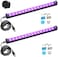THLIFURE Black Light Bar 10W 1ft LED Blacklight for Fluorescent Tapestry Poster Body Paint Glow Party UV Strip Lights for Cabinet and Display Magnetic 2 Pack