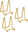 DIDUDIDU 4.5 inch Metal Plate Stands - 3 Pack - Gold Iron Easels for Display PicturesPhoto FramesBookDecorative PlatesPlaque
