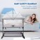 Beberoad Love Mosquito Net Bassinet Cover Bi-Directional Zipper for Crib, Bedside Bed, Travel Crib (White