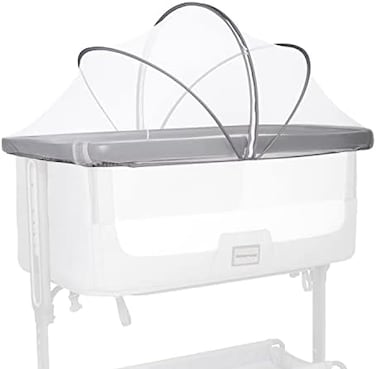Beberoad Love Mosquito Net Bassinet Cover Bi-Directional Zipper for Crib, Bedside Bed, Travel Crib (White