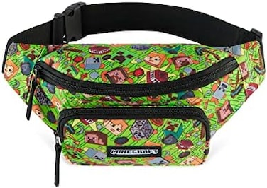 Minecraft Crossbody Bag for Boys - Creeper Chest Bag Adjustable Strap Bum Bag for Kids Teenagers - Gamer Gifts