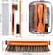 ZJoey 7 Pcs Horsehair Shine Shoes Brush Kit Polish Dauber Applicators Cleaning Leather Shoes Boots Care Brushes Suede Cleaner Brush with Microfiber Shoe Cloth(7 Pcs Style C