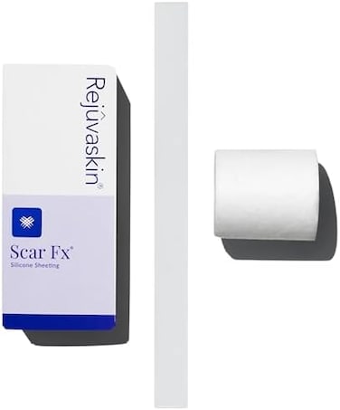 Rejuvaskin Scar Fx Silicone Sheeting, 1 Inch x 12 Inches Silicone Tape for Long Surgical Scars, 1 Sheet, Soften, FlattenReduce The Appearance of Scars