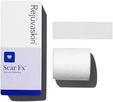 Rejuvaskin Scar Fx Silicone Sheeting, 1.5 Inch x 5 Inches Silicone Tape for Small to Medium Surgical Scars, 1 Sheet, Soften, FlattenReduce the Appearance of Scars