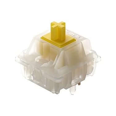 GATERON Milky Yellow Pro Switches Pre-lubed 5 Pin Linear Keyboard Switches for MX Mechanical Keyboard (70 Pcs, Yellow