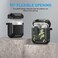 Maxjoy for AirPods 2nd Generation Case Cover, AirPods Case with Lock Gen 2 Hard Shell Rugged Shockproof Protective Cover with Keychain Cleaner Kit Compatible with Apple AirPods2 AirPods1, Green Camo