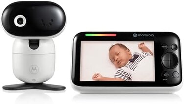 Motorola Nursery Baby PIP1610 HD - 5" Motorized Video Baby Monitor w/Camera, Wall Mount, 1000ft Range, Two-Way Audio, Room Temperature Monitoring - Private Connection (No Wi-Fi, Does Not Use App
