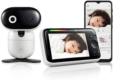 Motorola Nursery Baby Monitor PIP1610 HD Connect - 5" WiFi Video Baby Monitor with Camera, Wall Mount, 1080p, Smart Phone App, 1000ft Range, 2-Way Audio, Remote Pan-Tilt-Zoom, Room Temp, Lullabies