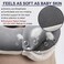 BUYUE Travel Neck Pillows for Airplanes, 360&deg; Head Support Sleeping Essentials for Long Flight, Skin-FriendlyBreathable, Kit with 3D Contoured Eye Mask, Earplugs and Storage Bag (Adult, Grey