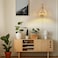 WINGBO Wall Sconce Rattan Wrapped Wall Lamp, Adjustable Swing Arm Wall Light Gold Vintage Bedside Light Fixture Wicker Handmade Shade Brass Reading Light Plug in or Hardwire (2 Pack