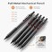 Nicpro Black Art Mechanical Pencil Set, 5PCS Metal Drafting Pencils 0.3, 0.5, 0.7, 0.9 mm2mm Graphite Lead Holder For Sketching Drawing With 9 Tubes (4B 2B HB 2H ColorsLead Refills Erasers Case