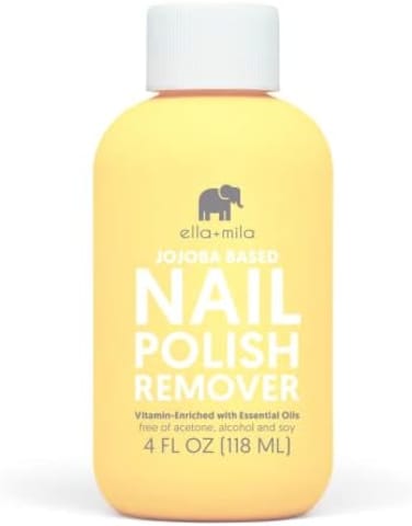ella+mila ellamila Jojoba Nail Polish Remover Non-Acetone Non-Toxic Fingernail Polish Remover - Enriched With Jojoba oilVitamins (4 fl oz