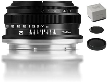 TTArtisan APS-C 25mm F2 Metal Bodied Lens Compatible with Nikon Z Mount - Black