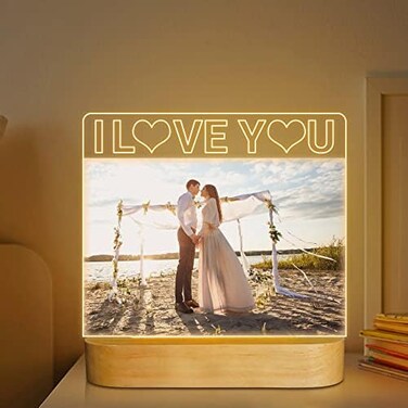 Attivolife Light up Picture Frame, I Love You 4x6 Inches Acrylic Photo Frame with Night Light Desktop Decor Best Gifts for Lover Couple Wife Girl Friends Valentine's Day Anniversary Birthday Wedding P