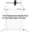 AMORBASE Baby Gate Spindle Rods 8mm(M8- Replacement Threaded Screw Bolts Hardware Parts Kit Wall Protector for Pet Pressure Mounted Safety DoorBaby Stair Gates ( Black-