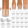 BALEINE 16 Pack Silicone Chair Leg Floor Protectors, Furniture Pads, ClearLarge, Non-Slip Rubber Grip, Cylindrical Shape
