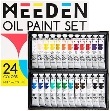 MEEDEN Oil Paint Set, Non-Toxic 24 x 22ml/0.74oz Oil Paints for Canvas Painting
