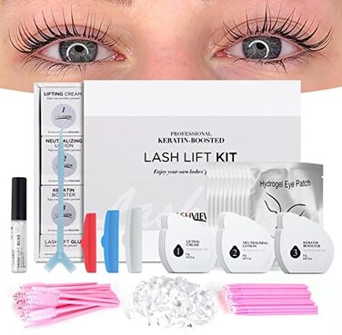 LASHVIEW Lash Lift Kit,Lash Lift,Professional Eyelash Perm Kit,Liquid Set,Semi-Permanent,Curling Perming,Wave Lift Extension Perm Set,10 Times