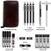 Nicpro 20PCS Black Metal Mechanical Pencil Set in Leather Case, 0.3, 0.5, 0.7, 0.9 mm2mm Lead Pencil Holders, (4B 2B HB 2HLead Refills (BlackColors, Erasers For Art Drafting Sketching Drawing