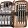 Nicpro 20PCS Black Metal Mechanical Pencil Set in Leather Case, 0.3, 0.5, 0.7, 0.9 mm2mm Lead Pencil Holders, (4B 2B HB 2HLead Refills (BlackColors, Erasers For Art Drafting Sketching Drawing