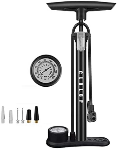 CLOLOP Bike Pump Bicycle Floor Pump Stand Pump Ball Pump With PrestaSchrader Valves For Bike Tyre Sports Ball Balloons Swimming Rings, etc.