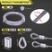 أداة تجعيد أسلاك Twidec/Wire Rope حتى 2.2 مم، مزودة بـ 160 قطعة من حلقات التجعيد المصنوعة من الألومنيوم مقاس 1/16 بوصة، وسلك فولاذي مقاوم للصدأ 304 بطول 66 قدمًا وقطر 1/16 بوصة، بالإضافة إلى 12 قطعة م