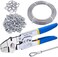 أداة تجعيد أسلاك Twidec/Wire Rope حتى 2.2 مم، مزودة بـ 160 قطعة من حلقات التجعيد المصنوعة من الألومنيوم مقاس 1/16 بوصة، وسلك فولاذي مقاوم للصدأ 304 بطول 66 قدمًا وقطر 1/16 بوصة، بالإضافة إلى 12 قطعة م