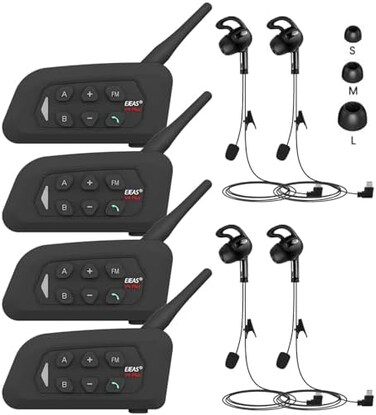 GaiRen Referee Headset, USB C Interface Communication System with Headset Earphone for Volleyball Official Football Soccer Handball (4 Pack