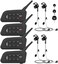 GaiRen Referee Headset, USB C Interface Communication System with Headset Earphone for Volleyball Official Football Soccer Handball (4 Pack