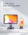 LULULOOK Foldable Magnetic Stand for iPad Mini 7/6, Adjustable Desk Tablet Holder, Aluminum Rotatable Floating Stand for Apple iPad Mini 7/6 Drawing, Viewing - Gray
